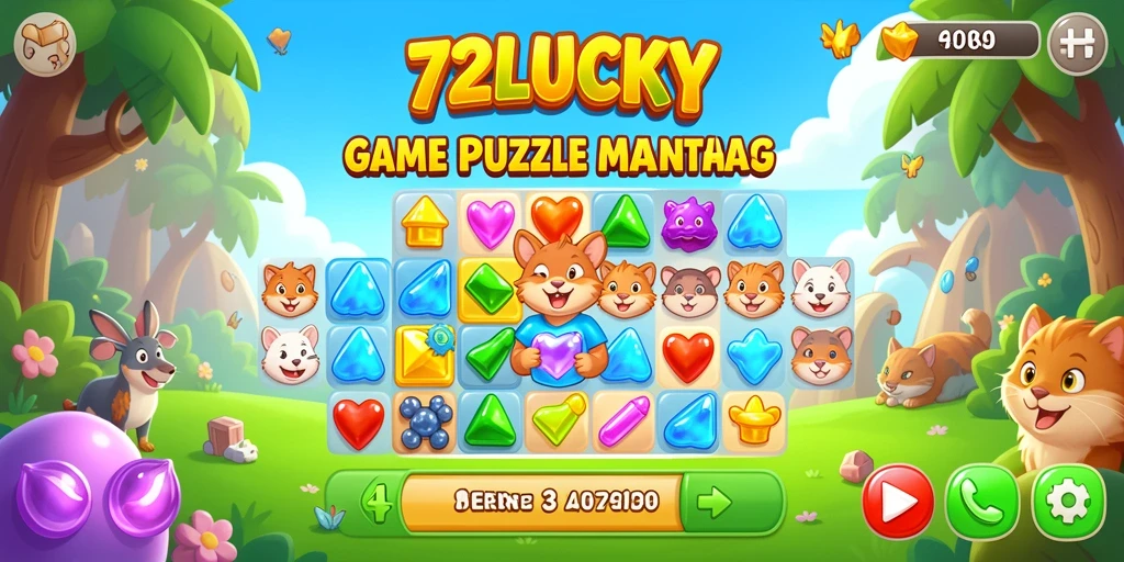 Gameplay 72LUCKY yang menarik dengan tantangan mencocokkan warna.