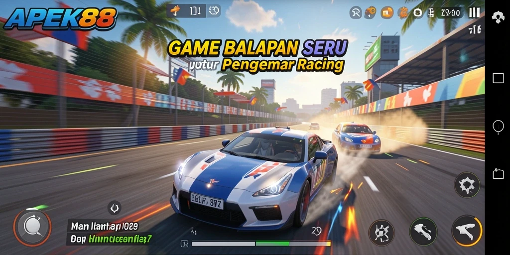 Gameplay balapan seru dan menegangkan di APEK88.