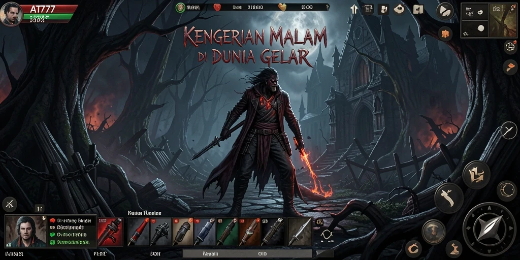 Screenshot AT777 menampilkan suasana horor yang menegangkan dan penuh misteri.