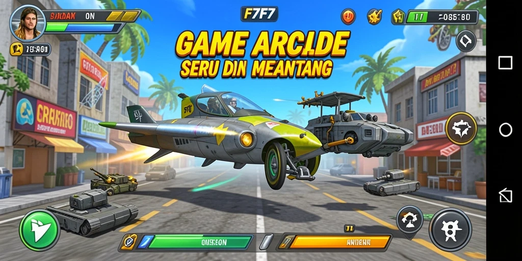 Tampilan gameplay seru F7F7 dengan berbagai level menantang.