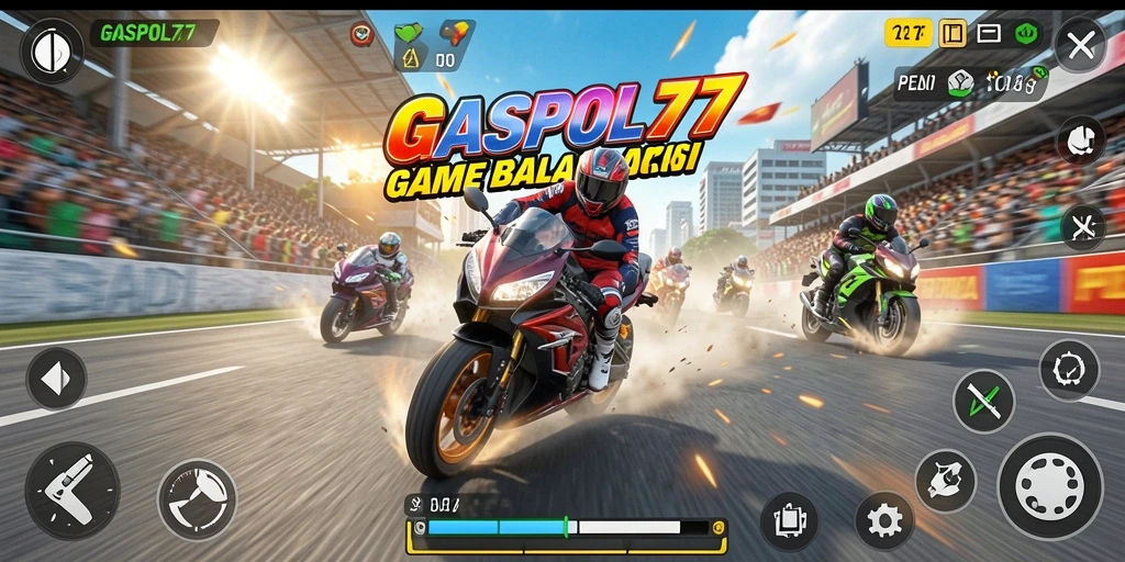 Tampilan menarik dari gameplay balap motor di GASPOL77.