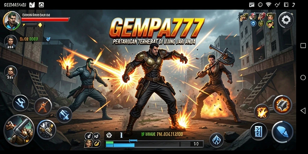 Tampilan seru gameplay GEMPA777 dalam pertarungan penuh aksi.