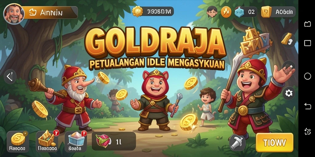 Tampilan gameplay GOLDRAJA yang mengasyikkan dan penuh warna.