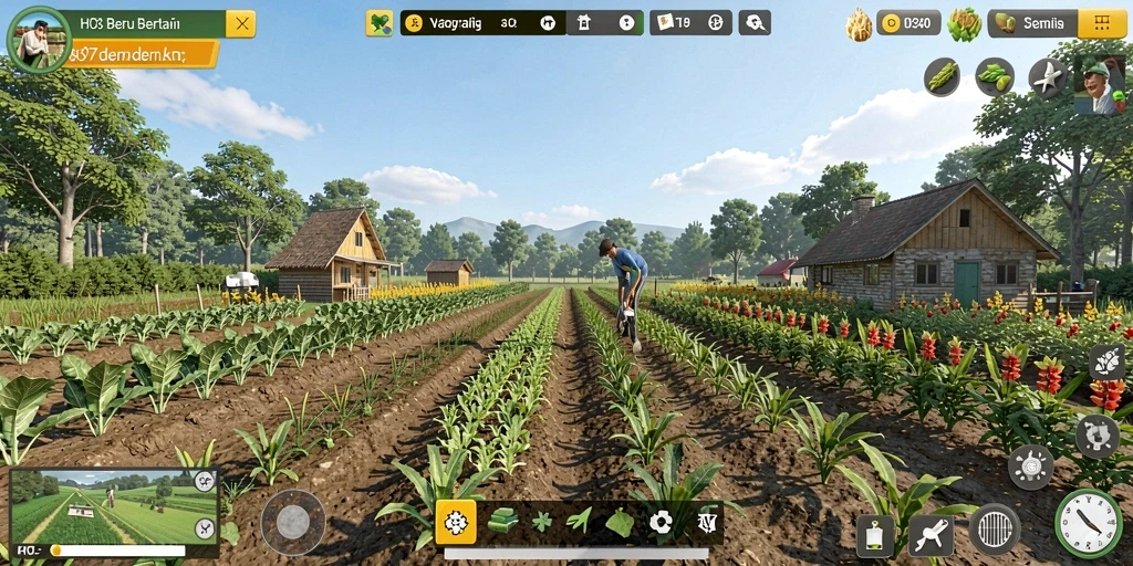 Gameplay seru dari HO3 yang memperlihatkan aktivitas bertani.