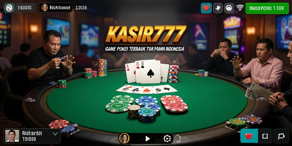 Tampilan gameplay KASIR777 yang mendebarkan dengan aksi poker seru.