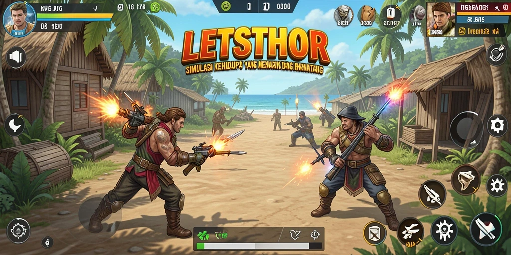 Gameplay LETSTHOR yang menampilkan momen seru dan interaksi menarik.