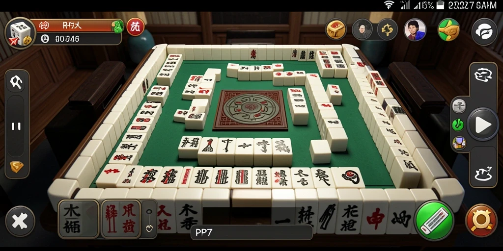 Tangkapan layar PP7 menampilkan gameplay Mahjong yang seru dan interaktif.