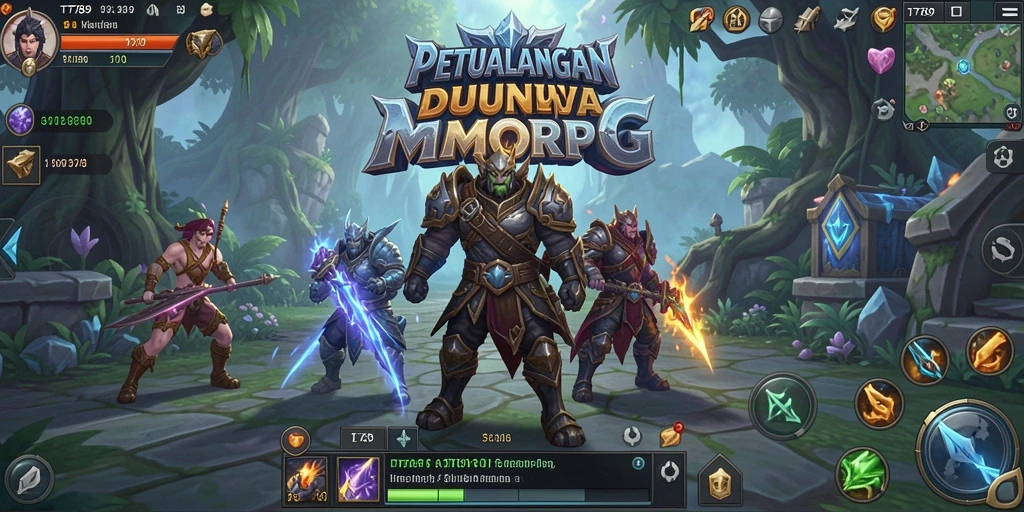 Screenshot gameplay TT789 yang menampilkan pertempuran epik dalam dunia MMORPG.