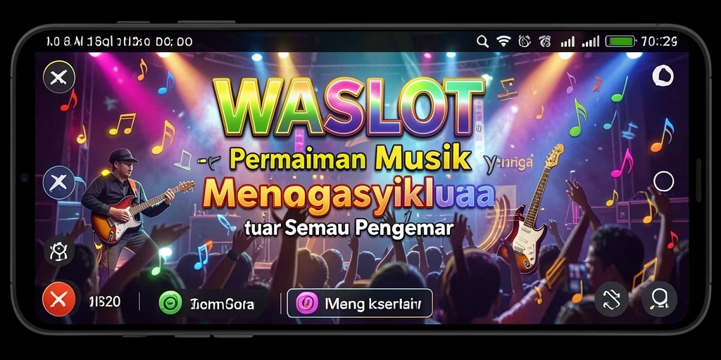 Screenshot gameplay WASLOT dengan aksi menarik dan visual musik.